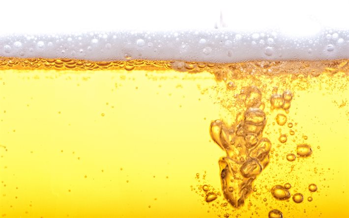 4k, texture de la bière, mousse d'ours blanc, texture des boissons, bière à la texture mousseuse, mousse de bière, arrière plans de bière, mousse blanche, textures de bière, bière, bière légère