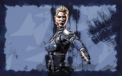 Cassandra Cage, 4k, grunge art, Mortal Kombat Mobile, creative, MKM, Mortal Kombat, MK Mobile, gray grunge background, Mortal Kombat X, Cassandra Cage Mortal Kombat