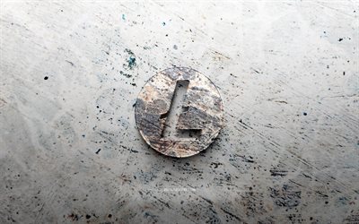 litecoin 石のロゴ, 4k, 石の背景, ライトコインの 3d ロゴ, 暗号通貨, ロゴスケッチ, ライトコインのロゴ, グランジアート, ライトコイン