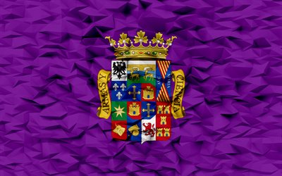drapeau de palencia, 4k, province espagnole, fond de polygone 3d, drapeau palencia, texture de polygone 3d, jour de palencia, drapeau palencia 3d, symboles nationaux espagnols, art 3d, province de palencia, espagne