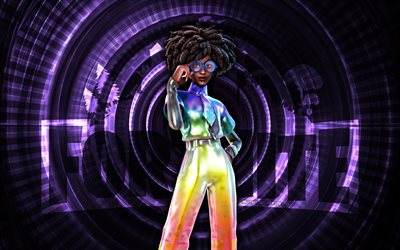 Prismatic Doctor Slone Fortnite, 4k, violet spiral background, Fortnite, creative, Prismatic Doctor Slone Skin, Fortnite Prismatic Doctor Slone Skin, Prismatic Doctor Slone, Fortnite characters