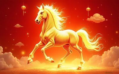 cheval de feu, symbole du nouvel an 2026, fond chinois rouge, symbole du cheval de feu 2026, calendrier chinois, concepts du cheval de feu, bonne année 2026, cheval symbole de 2026, concepts 2026
