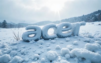 acer logo lumesta, 4k, talvinen maisema, acer merkki, acerin tunnus, acer logo, acer 3d logo, acer, talvi