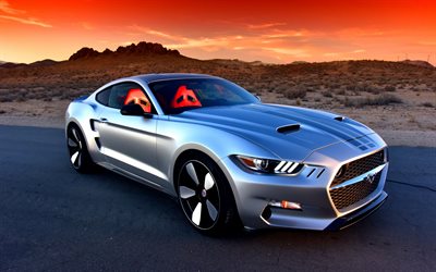 Ford Mustang GT, 2016, Galpin Auto, coupé sport, les États-unis, coucher de soleil