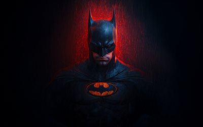 4k, batman, super  heróis, noite, dc comics, batman art, personagens populares, terno preto batman