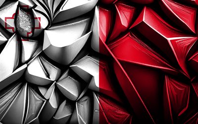 Flag of Malta, 4k, 3d creative texture, Malta 3d flag, Europe, Malta flag, 3d art, Malta, flag of European countries