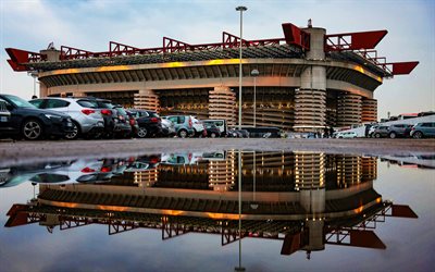 stadio giuseppe meazza, 주차, 산 시로, 축구장, 내부보기, ac 밀라노 스타디움, 세리에 a, 인터 밀란 스타디움, 밀라노, 이탈리아, 이탈리아 축구 경기장