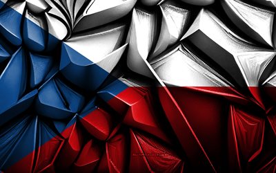 tjeckiska flaggor, 4k, 3d  kreativ struktur, tjeckien 3d  flagga, europa, tjeckien flagga, 3d  konst, tjeckien, europeiska länder