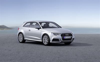 Audi A3 Sportback, en 2016, d'argent, nouvelle voiture, de l'argent Audi A3 coupé, Audi