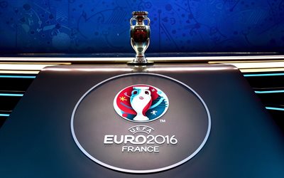 logotipo de la UEFA, el Campeonato de europa de 2016, la copa, la Euro 2016, Francia