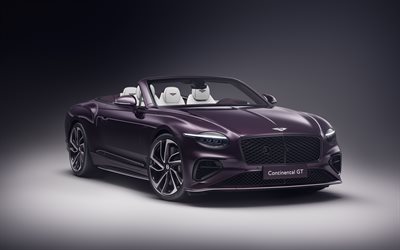 bentley continental gt mulliner convertible, 4k, studio, 2025 voitures, voitures de luxe, violet bentley continental gt convertible, 2025 bentley continental gt mulliner convertible, voitures britanniques, bentley