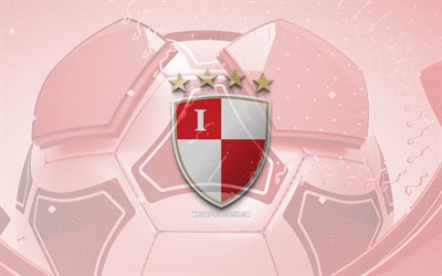 Busan IPark glossy logo, 4K, red football background, K League 2, soccer, Busan IPark, south korean football club, Busan IPark emblem, Busan IPark logo, Busan IPark FC