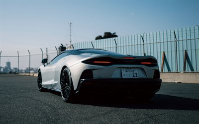 4k, McLaren GTS, back view, 2024 cars, supercars, JP-spec, Gray McLaren GTS, hypercars, 2024 McLaren GTS, british cars, McLaren