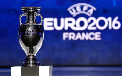La coupe de l'Euro 2016, le football, la France 2016, la coupe, le trophée de l'Euro 2016, le Championnat d'europe de Football