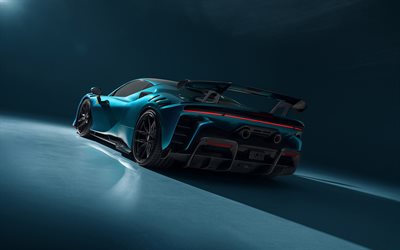 2025, Novitec Ferrari SF90 XX Stradale, F173, 4k, rear view, exterior, blue supercar, blue Ferrari SF90, tuning Ferrari SF90, Novitec, Italian sports cars, Ferrari