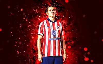 conor gallagher, 4k, kırmızı neon işıklar, atletico madrid, la liga, ingiliz futbolcular, conor gallagher 4k, futbol, atletico madrid fc, laliga, conor gallagher atletico madrid