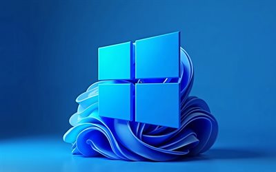 windows 10 3d  logo, 4k, minimalismi, sininen aaltoileva tausto, tuotemerkit, windows 10 blue  logo, os  logo, luova, windows 10 abstrakti logo, taideteos, windows 10  logo, windows 10
