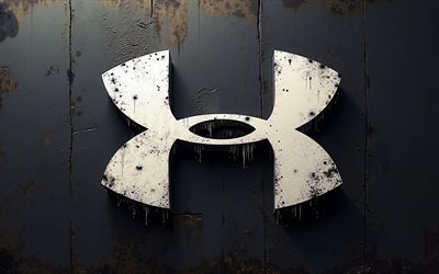 4k, logo under armor, graffiti sur le mur, grunge, art créatif grunge, sous les graffitis d'armures, sous l'armure