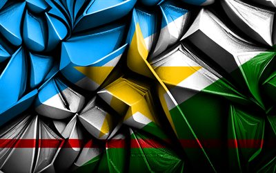 roraiman lippu, 4k, 3d  luova rakenne, roraima 3d  lippu, brasilia, 3d  taide, rorima, brasilian osavaltio, roraiman osavaltion lippu