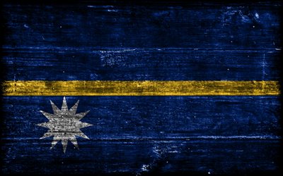 nauru träflagga, 4k, träregra flaggor, oceaniska länder, nauru flagga, nauru dag, oceanien, nauruflagg, nauru, nauru nationella symboler