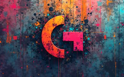 4k, logitech grunge  logo, kunstwerk, elektronikmarken, buntes grunge  hintergrund, marken, logitech buntes logo, kreativ, logitech logo, logitech abstract logo, logitech