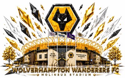 wolverhampton wanderers fc logotyp, 4k, engelsk fotbollsklubb, wolverhampton wanderers fc, kristallkonst, wolverhampton wanderers fc emblem, molineux stadium, wolverhampton wanderers, england, fotboll, vargar