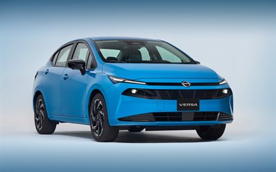 Nissan Versa, 4k, studio, 2026 cars, exterior, MX-spec, Blue Nissan Versa, 2026 Nissan Versa, japanese cars, Nissan