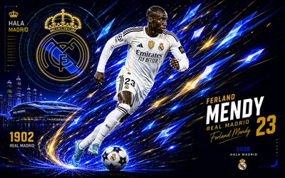 فيرلاند ميندي, نادي ريال مدريد لكرة القدم, فن المعجبين, خلفية رقمية بيضاء مجردة, فيرلاند ميندي نادي ريال مدريد, الفن الإبداعي, شعار نادي ريال مدريد لكرة القدم, فيرلاند ميندي ريال مدريد, كرة القدم, ريال مدريد