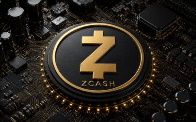 شعار زي كاش, 4k, خلفية التكنولوجيا السوداء, زي كاش, blockchain, زيك, علامة زكاش, عملة زي كاش, عملة مشفرة, شعار زي كاش ثلاثي الأبعاد