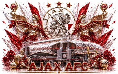 afc ajax  logo, 4k, argentiinan jalkapalloseura, afc ajax, jumalien pojat, kristalli taidetta, afc ajax  tunnus, johan cruyff arena, ajax, alankomaat, jalkapallo, eredivisie, ajax logo, de godenzonen