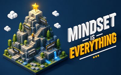 4k, العقلية هي كل شيء, رجل على القمة, فن متساوي القياس, اقتباسات عقلية, العقلية هي كل شيء المفاهيم, فن ثلاثي الأبعاد, إلهام, العقلية هي كل شيء الفن, اقتباسات تحفيزية