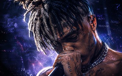 XXXTentacion, 4k, microphone, darkness, close-up, music stars, Jahseh Dwayne Ricardo Onfroy, american rapper, XXXTentacion art, american celebrity, XXXTentacion 4K