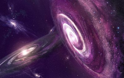 galaxy, stars, nebula, constellation, purple space