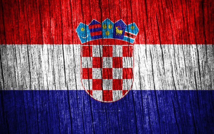 4k, kroatian lippu, kroatian päivä, eurooppa, puiset rakenneliput, kroatian kansalliset symbolit, euroopan maat, kroatia