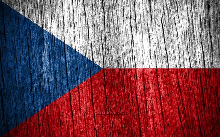 4k, tjeckiens flagga, tjeckiens dag, europa, trästrukturflaggor, tjeckiska flaggan, tjeckiska nationella symboler, europeiska länder, tjeckien