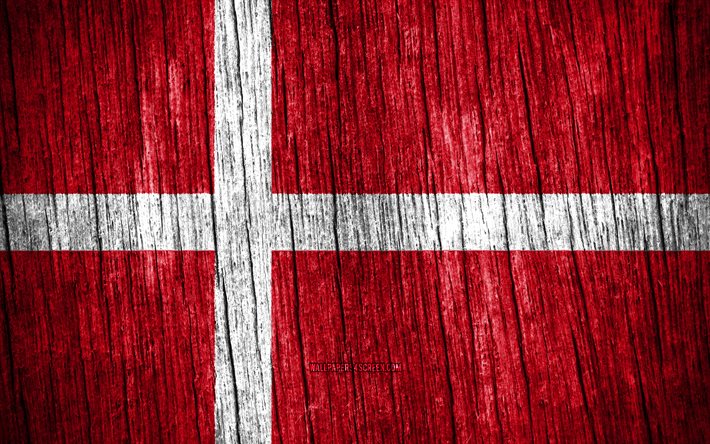 4k, bandiera della danimarca, giorno della danimarca, europa, bandiere di struttura in legno, bandiera danese, simboli nazionali danesi, paesi europei, danimarca