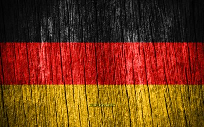 4K, Flag of Germany, Day of Germany, Europe, wooden texture flags, German flag, German national symbols, European countries, Germany flag, Germany