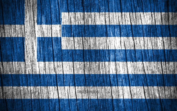4k, ギリシャの旗, ギリシャの日, ヨーロッパ, 木製のテクスチャフラグ, ギリシャの国家シンボル, ヨーロッパ諸国, ギリシャ