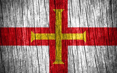 4K, Flag of Guernsey, Day of Guernsey, Europe, wooden texture flags, Guernsey flag, Guernsey national symbols, European countries, Guernsey, Channel Islands
