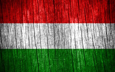 4K, Flag of Hungary, Day of Hungary, Europe, wooden texture flags, Hungarian flag, Hungarian national symbols, European countries, Hungary flag, Hungary