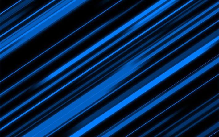 fondo de líneas azules, 4k, fondo de diseño de material azul, fondo de líneas, abstracción de líneas azules, patrón de líneas