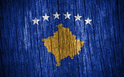 4k, علم كوسوفو, يوم كوسوفو, أوروبا, أعلام خشبية الملمس, رموز كوسوفو الوطنية, الدول الأوروبية, كوسوفو
