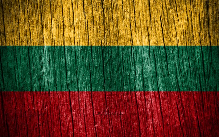 4k, litauens flagga, litauens dag, europa, flaggor med trästruktur, litauens nationella symboler, europeiska länder, litauen