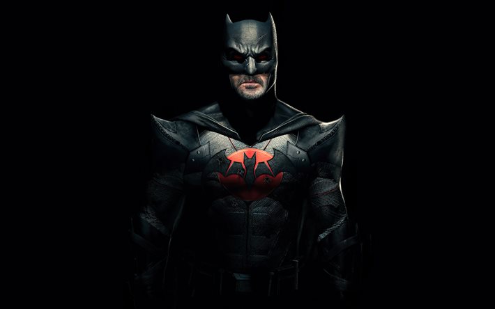 バットマン, 4k, 暗闇, 3dアート, スーパーヒーロー, クリエイティブ, バットマンとの写真, dcコミック, 最小限, バットマン4k, バットマンのミニマリズム