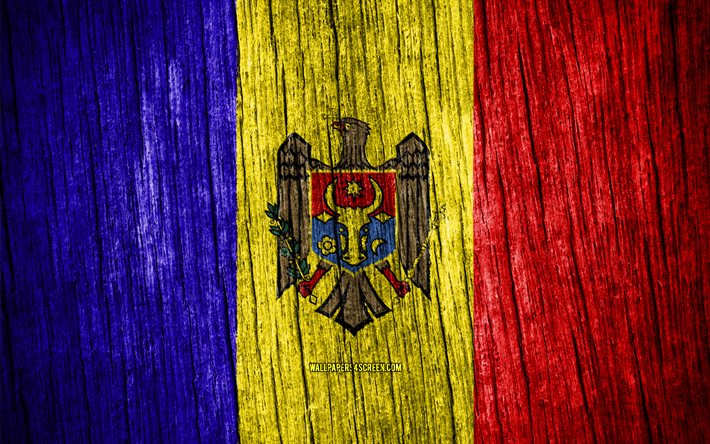 4K, Flag of Moldova, Day of Moldova, Europe, wooden texture flags, Moldovan flag, Moldovan national symbols, European countries, Moldova flag, Moldova