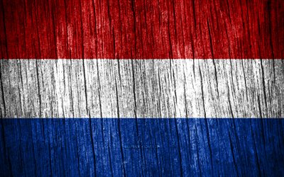 4k, オランダの旗, オランダの日, ヨーロッパ, 木製のテクスチャフラグ, オランダの国家シンボル, ヨーロッパ諸国, オランダ