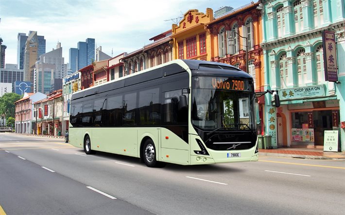 2022年, ボルボ7900エレクトリック, 外観, 正面図, 旅客バス, 電気バス, 旅客輸送, 都市の電気輸送, バス, ボルボ