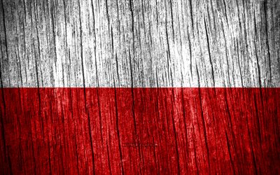 4K, Flag of Poland, Day of Poland, Europe, wooden texture flags, Polish flag, Polish national symbols, European countries, Poland flag, Poland