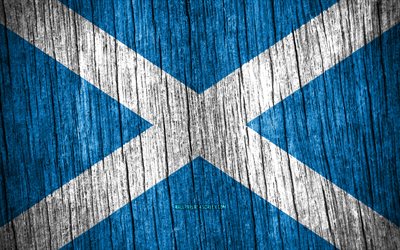 4k, 스코틀랜드의 국기, 스코틀랜드의 날, 유럽, 나무 질감 깃발, 스코틀랜드 국기, 스코틀랜드 국가 상징, 유럽 국가, 스코틀랜드