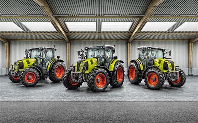 2022, claas arion 400, 4k, vista de frente, exterior, tractores, nuevos arion 400, maquinaria agrícola, tractor, claas